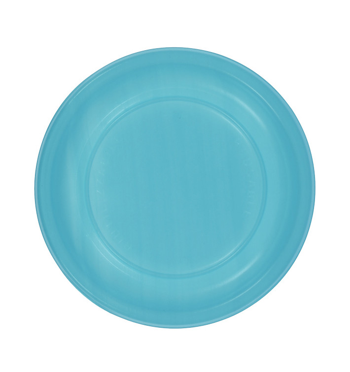 Prato Plano Reutilizável Económico PS Turquesa Ø22cm (200 Uds) Prato Plano Reutilizável Económico PS Turquesa Ø22cm (200 Uds)
