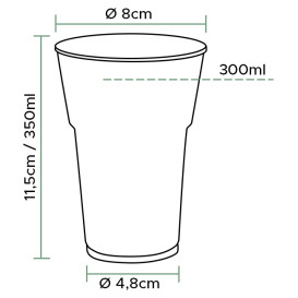 Copo Reutilizável Econômico PS "Diamant" cristal 350ml Ø8,0cm (25 Uds)