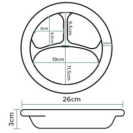 Prato Isopor FOAM "Quiet Classic" 3 C. Laminado Mel Ø260mm (125 Uds)