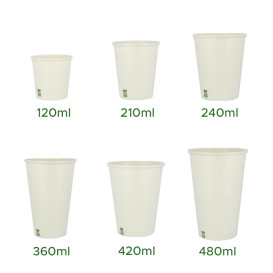 Copo de Cartão Plastic Free 4 Oz/120ml Branco Ø6,2cm (100 Uds)