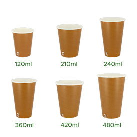 Copo de Cartão Plastic Free 7 Oz/210ml "Caramelo" Ø7cm (50 Uds)