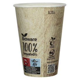 Copo de Cartão PLA BioWare 8 Oz/210ml Ø7,0cm (100 Uds)