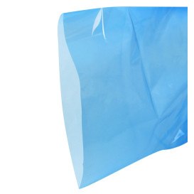 Bata de Polietileno Abertura Traseira com Tiras Azul (10 Uds)