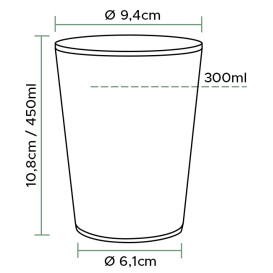 Copo de Plastico PP Transparente 450ml Ø9,4cm (800 Unidades)