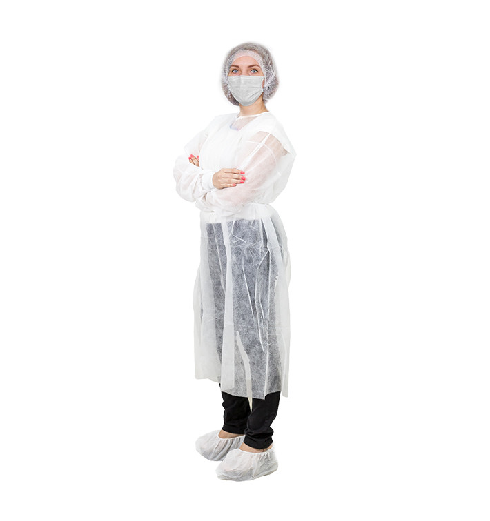 Kit de Visite TNT de 3 Peças + Máscara Branco (60 Kits) Kit de Visite TNT de 3 Peças + Máscara Branco (60 Kits)