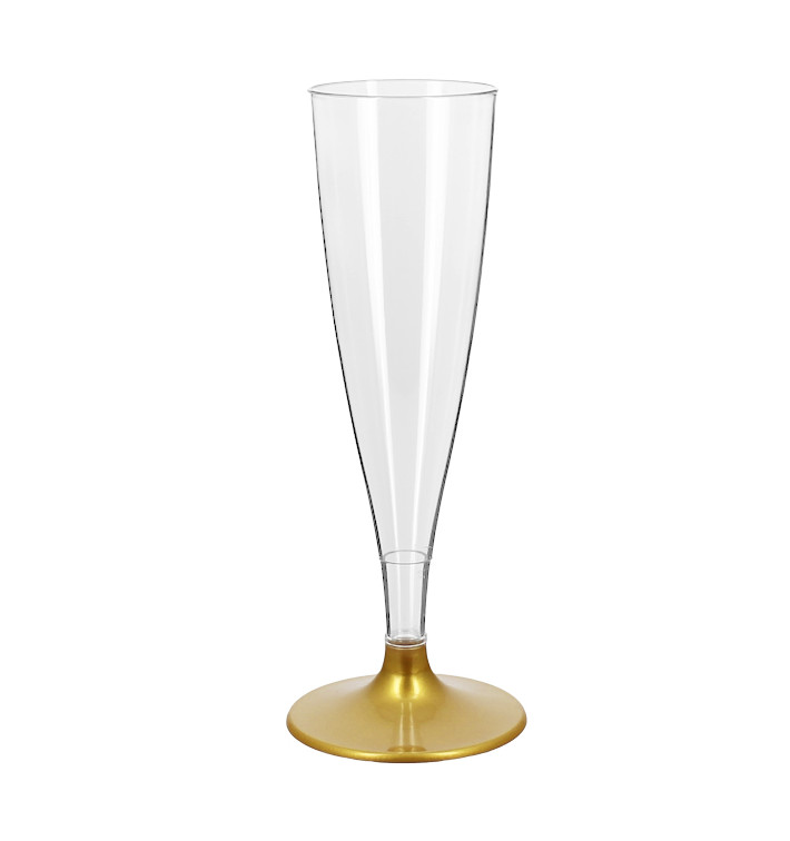 Copo PS Reutilizavel Flute Champanhe Ouro 140ml 2P (48 Uds) Copo PS Reutilizavel Flute Champanhe Ouro 140ml 2P (48 Uds)