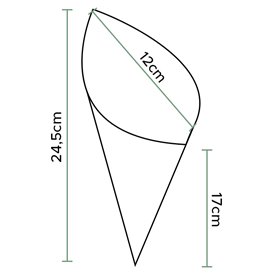 Cone de Papel Antigordura 240mm 100g (250 Uds)
