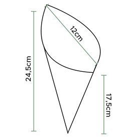 Cone de Papel Antigordura 240mm 100g  (2.000 Uds)