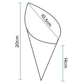 Cone de Papel Antigordura 200mm 70g (2.000 Uds)
