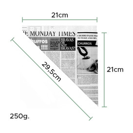 Cone de Papel Antigordura 295mm 250g (2.000 Uds)