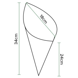 Cone de Papel Antigordura 340mm 400g (1.000 Uds)