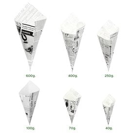 Cone de Papel Antigordura 160mm 40g (250 Uds)