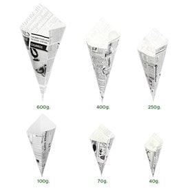 Cone de Papel Antigordura 160mm 40g (250 Uds)