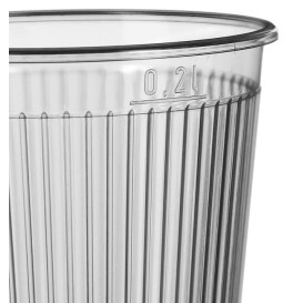 Copo "Ribbed" Transparente PS 200 ml (25 Uds)