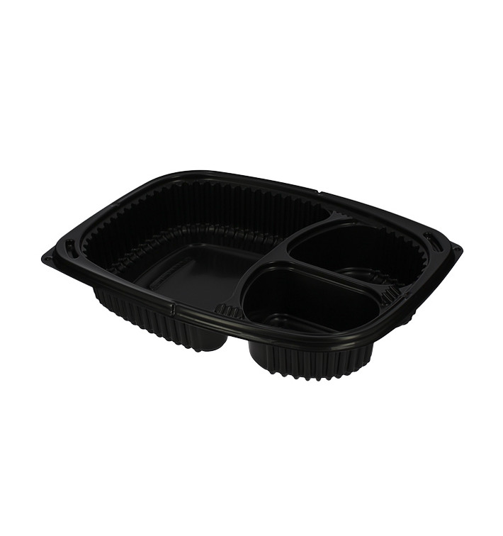 Embalagem Retangular PP Preto 3C 1250ml 255x189x45mm (40 Uds) Embalagem Retangular PP Preto 3C 1250ml 255x189x45mm (40 Uds)