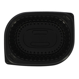 Embalagem Retangular PP Preto 250ml 142x111x31mm (80 Uds)