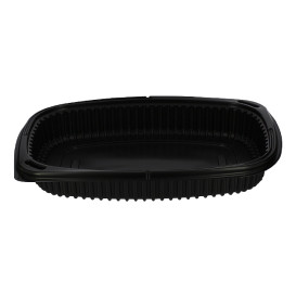 Embalagem Retangular PP Preto 1050ml 255x189x45mm (40 Uds)