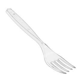 Garfo de plástico PS Reutilizável Transparente 18cm (480 Uds)