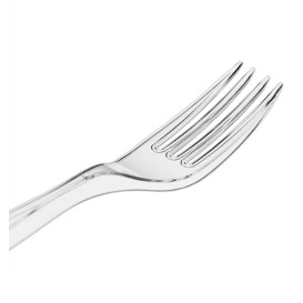 Garfo de plástico PS Reutilizável Transparente 18cm (480 Uds)
