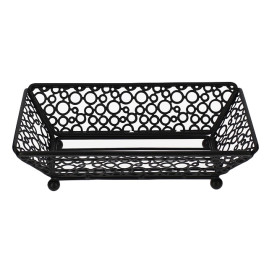 Cesta Retangular en Aço Preto 210x140x65mm (1 Ud)