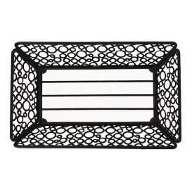 Cesta Retangular en Aço Preto 210x140x65mm (1 Ud)