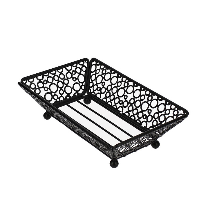 Cesta Retangular en Aço Preto 210x140x65mm (6 Uds) Cesta Retangular en Aço Preto 210x140x65mm (6 Uds)