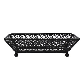 Cesta Retangular en Aço Preto 210x140x65mm (6 Uds)