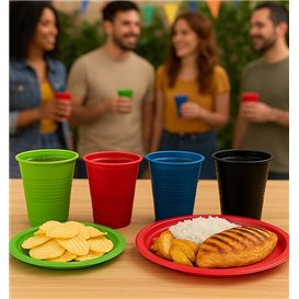 Copo de Plástico PS Vermelho 200 ml Ø7cm (1.500 Uds)