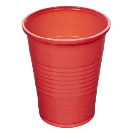 Copo de Plástico PS Vermelho 200ml Ø7cm (50 Uds)