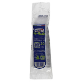 Colher Reutilizável PS "Diamant" Transparente 180mm (20 Uds)