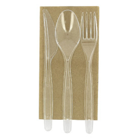 Set Talheres Reutilizáveis PS 3 Peças + Guardanapo (25 Uds)