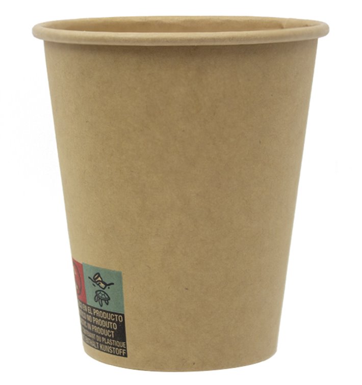 Copos de Cartão 9 Oz/280ml Kraft-Kraft Ø8,1cm (50 Uds)