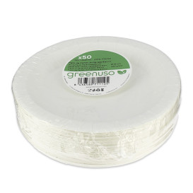 Prato de Cartão Redondo Anti-Gordura Branco Ø18cm 220g/m² (50 Uds)