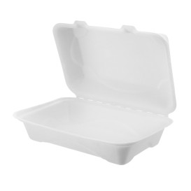 Embalagem Cana-de-açúcar Branco 23x15x7,5cm (50 Uds)