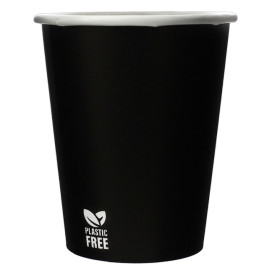 Copo de Cartão Plastic Free 8 Oz/240ml Preto Ø8,0cm (50 Uds)