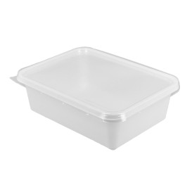 Embalagem com Tampa Plastico PS 157x112x51mm 500ml (100 Uds)