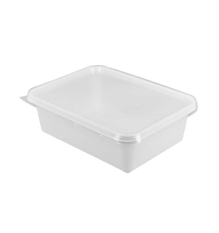 Embalagem com Tampa Plastico PS 157x112x51mm 500ml (100 Uds)