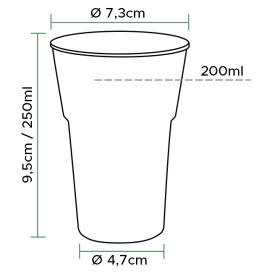 Copo Reutilizável PS "Diamant" Cristal 250ml Ø7,3cm (50 Uds)