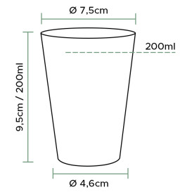 Copo Plastico Cristal Transparente PS 200ml (1000 Uds)