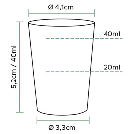 Copo Plastico Cristal Transparente PS 40ml (2000 Uds)