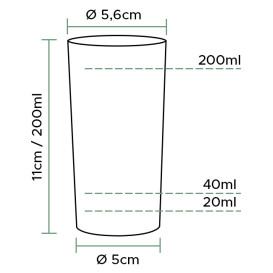 Copo Plastico Cristal Whisky PS 200 ml (500 Uds)