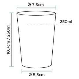 Copo Plastico Cristal Transparente PS 250ml (50 Uds)