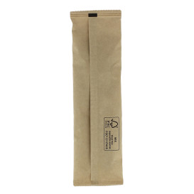 Conjunto Talheres de Madeira Envernizada Garfo, Faca e Guardanapo (25 Uds)