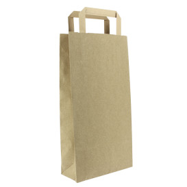 Saco Papel Kraft porta Garrafas 19+8x37cm (250 Uds)