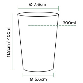 Copo Plastico Cristal Transparente PS 400ml (25 Uds)