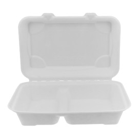 Embalagem Cana-de-açúcar Branco 2C 23x15x7,5cm (250 Uds)