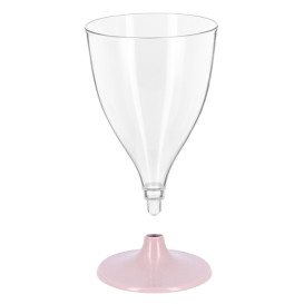 Copo PS Reutilizável Água/Wine Rosa Foot 200ml 2P (48 Uds)