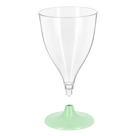 Copo PS Reutilizável Água/Wine Verde Foot 200ml 2P (6 Uds)
