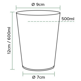 Copo Plastico Flexivel Sidra PP 600 ml (25 Uds)