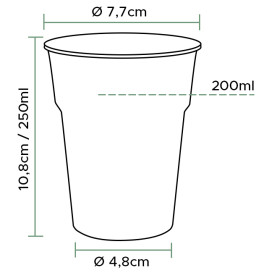 Copo de Cerveja Transparente PS 200 ml (40 Uds)